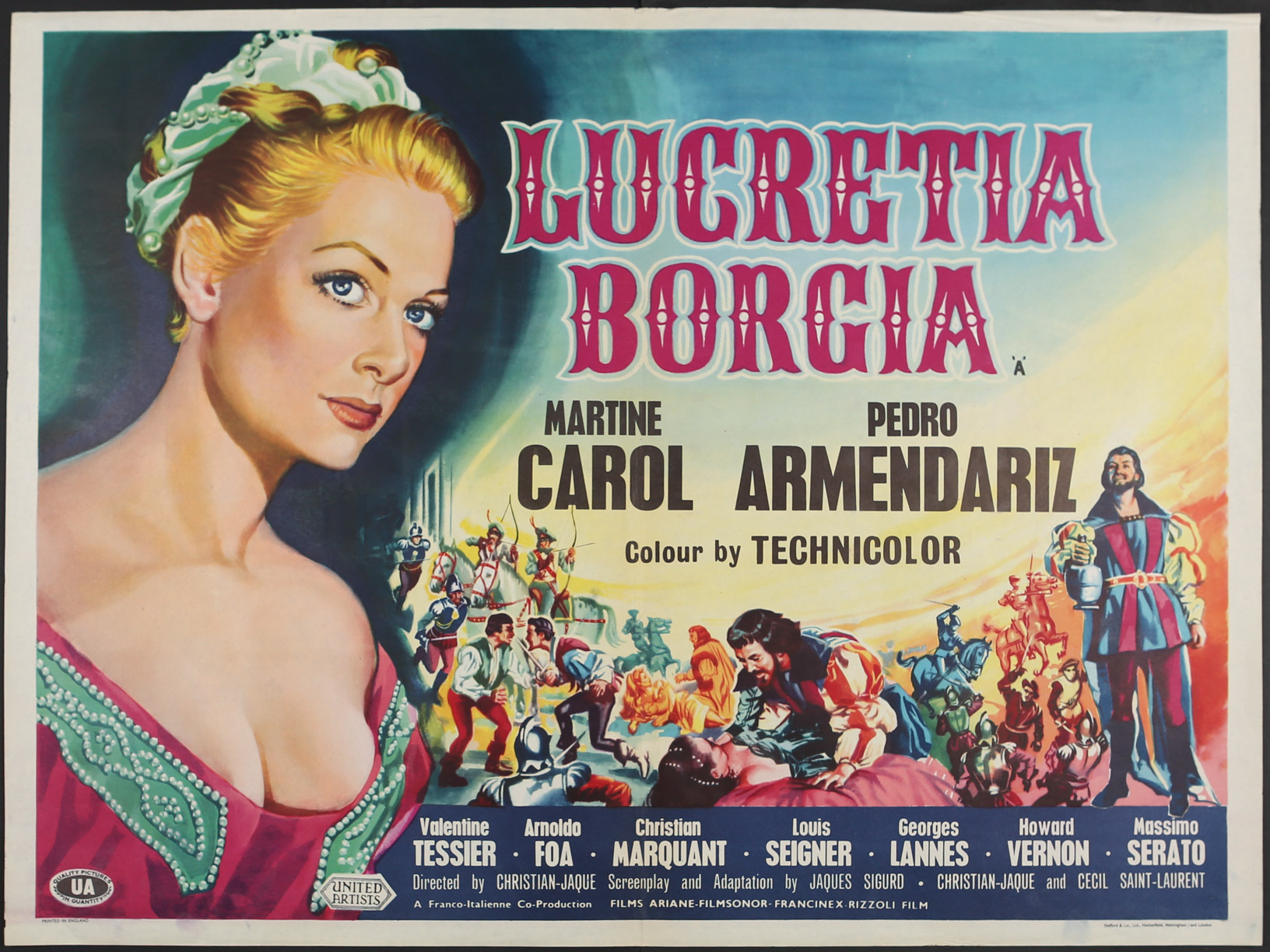 IIB129 Lucretia Borgia 1953 Original UK Quad film poster £200