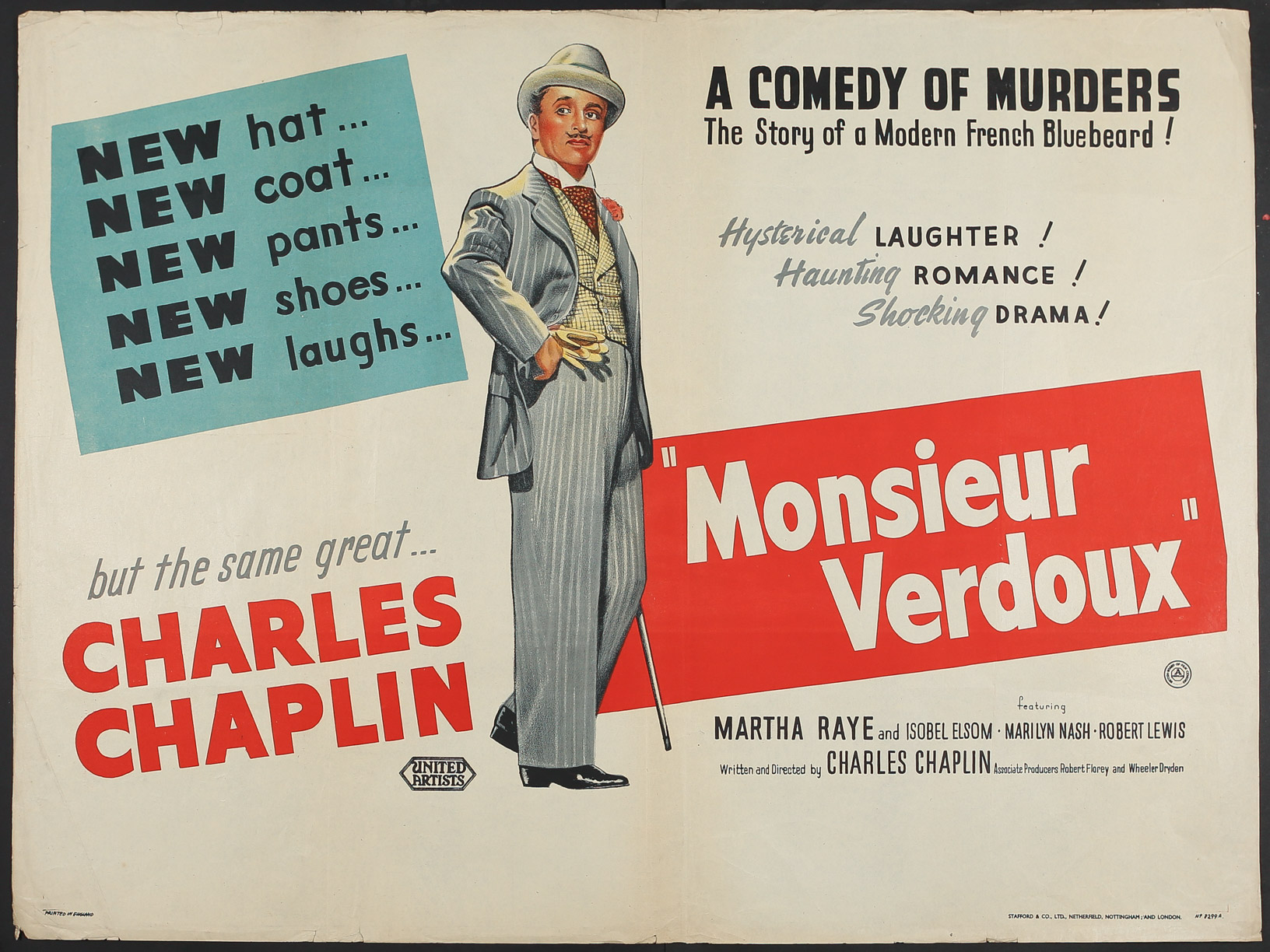 IIB134 Chaplin 1947 Monsieur Veroux £450