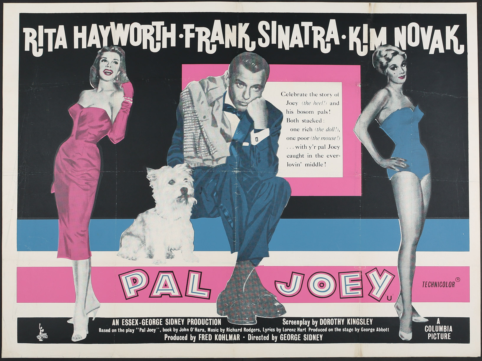 DD2215 Pal Joey Frank Sinatra, Rita Hayworth, Kim Novak UK Quad £300
